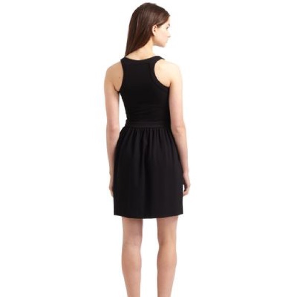New Cynthia Rowley Black Double Knit Racerback Dress Medium - Picture 3 of 16